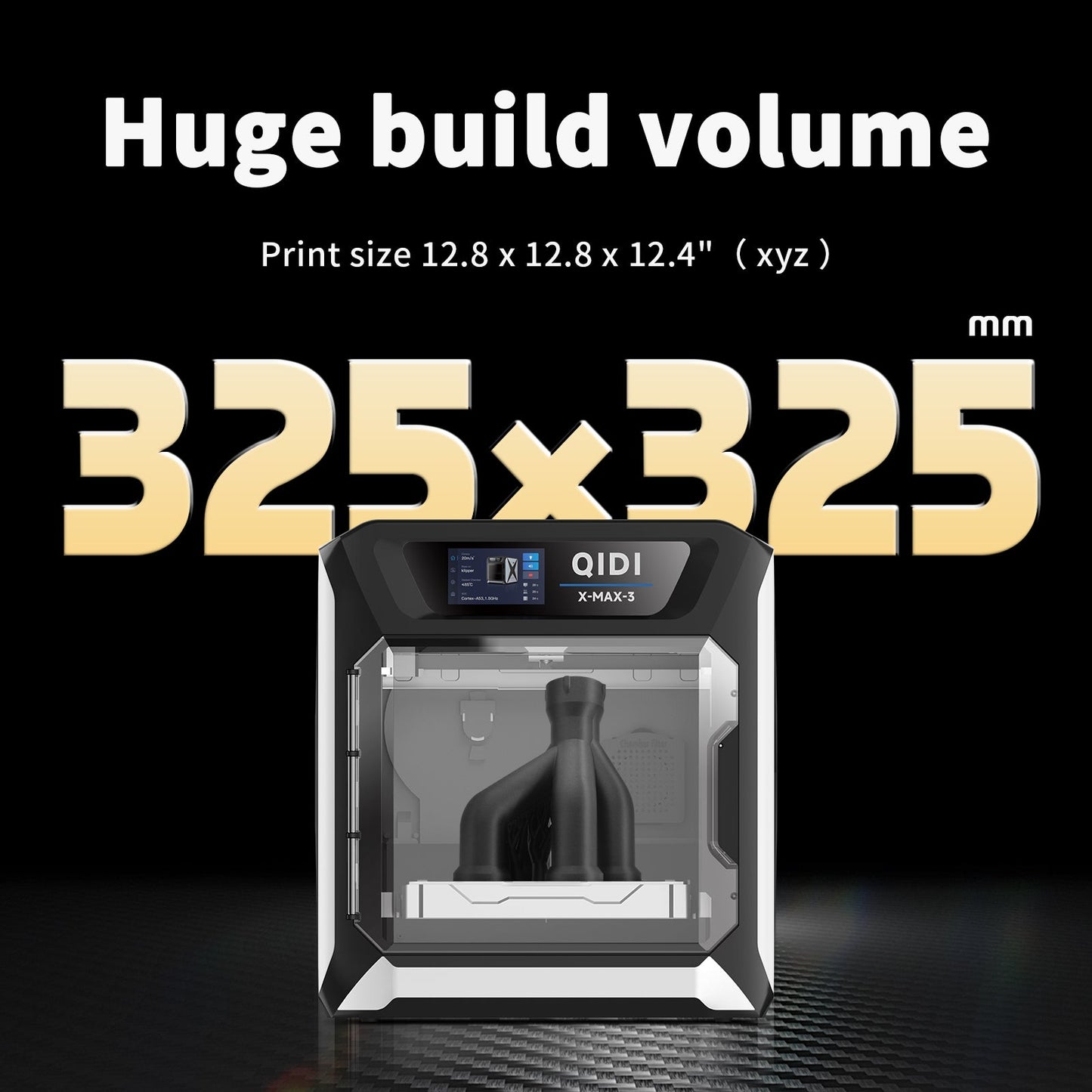 A 3D printer with a large build volume,325x325mm, capable of printing objects in three dimensions.